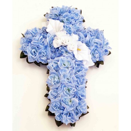 cemetery flower,cross silk flower