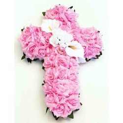 cemetery flower,cross silk flower