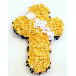 cemetery flower,cross silk flower