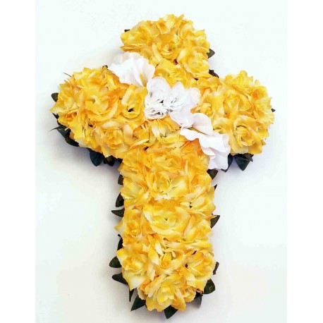 cemetery flower,cross silk flower