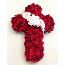 cemetery flower,cross silk flower
