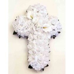 cemetery flower,cross silk flower