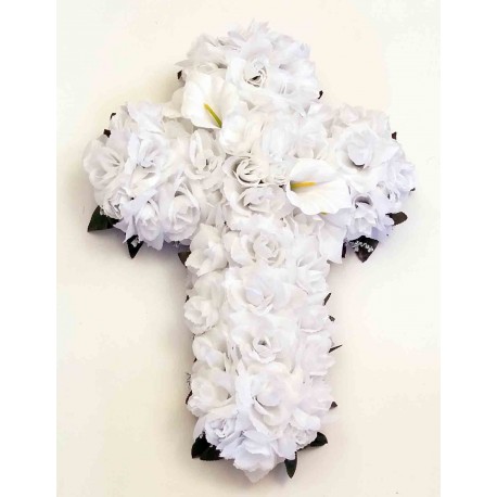 cemetery flower,cross silk flower