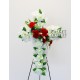 cemetery flower,cross silk flower