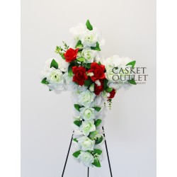 cemetery flower,cross silk flower