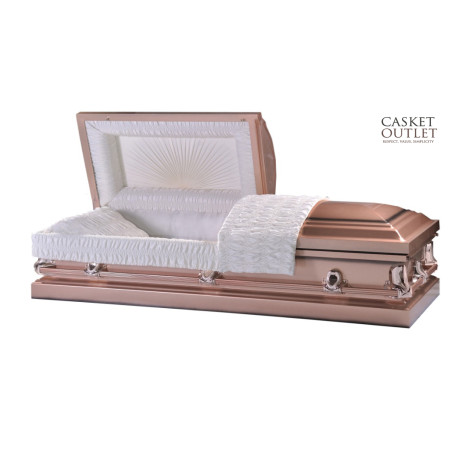 Rose Gold Serenity Metal Casket (M-035)